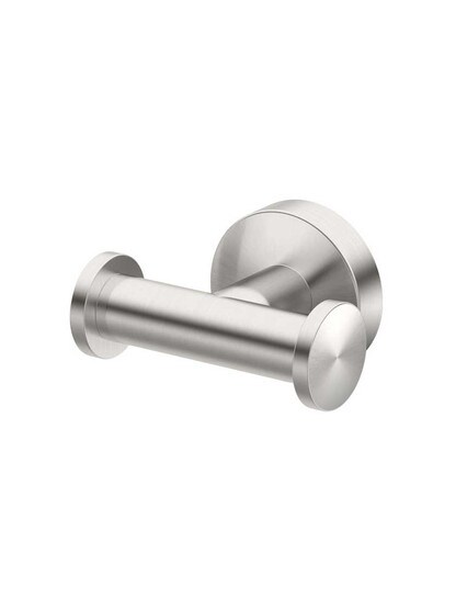 Glam Double Bath Hook in Satin Nickel.